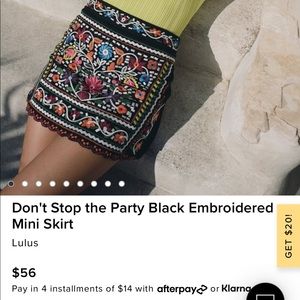 Black Embroidered Skirt from Lulus